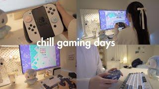 game vlog  chill days at home with my nintendo switch oled setup