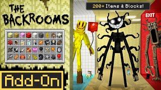 BACKROOMS ADDONS Introduces 4 NEW Bosses 150 BLOCKS to Minecraft Bedrock Edition