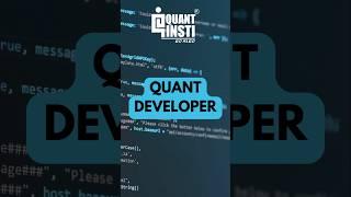 What is a Quant Developer? | Quant Developer explained in 1 minute #quant #quanttrading