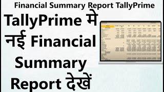 Financial Summary Report TallyPrime