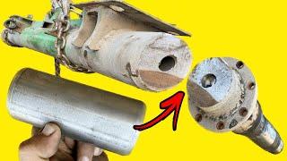 How to Truck broken rear wheel axle shaft repair | broken axle shaft rebuild | shaft restoration