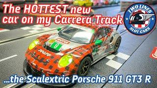 The HOTTEST new car on my Carrera Track... the Scalextric Porsche 911 GT3 R!