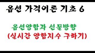 옵션 가격이론 기초 6 - 옵션양합과 선물방향 (실시간 양합지수 구하기)