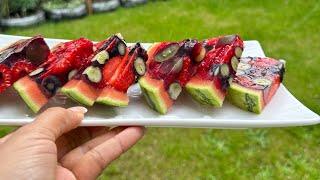 Summer simple fruit dessert recipe. জামাই কে সোজা রাখাতে প্যারার উপড় রাখবেন! কঠিন কিন্তু সোজা