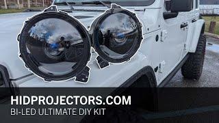 RETROFITTING BI-LED PROJECTORS INTO 9" JEEP HEADLIGHTS - HIDProjectors.com Bi-LED Ultimate DIY Kit