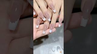 ⏩French Nail idea at home #nails #nailart #naildesign