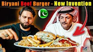 New Biryani style Beef Burger. Experiment with Biryani never done b4 - Friday vlog in Al-Jadeed Rest