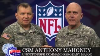 Gen. James D. Thurman and Command Sgt Maj Anthony W. Mahoney Superbowl message