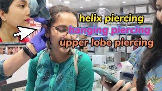 helix piercing/hanging piercing/upperlobepiercing/nose/helix)ear piercing/#trending #nosepiercing