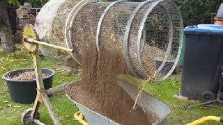 cement mixer to compost, dirt, soil Sifter - self made