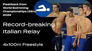  Italian Record-Breaking Men's 4x100m Freestyle Relay | World Swimming Championships (25m) 2022