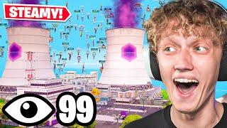 I Got 100 Players To Land At STEAMY STACKS In Chapter 2 Remix! (Fortnite Tournament)