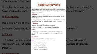 #cohesive devices#grammatical analysis of discourse#literary notes