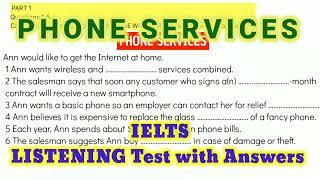 Phone Services | IELTS Listening Test with answers | Best IELTS LISTENING TEST