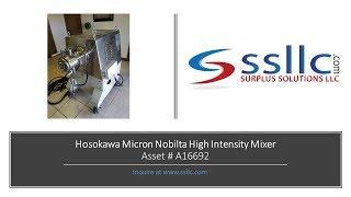 Hosokawa Micron Nobilta High Intensity Mixer