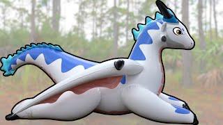 Blue and White Ride-On Dragon Pool Toy