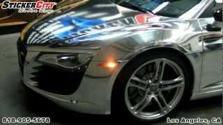 Chrome Wrap on Audi R8 by Sticker City