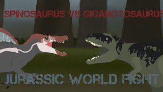 JWD Giganotosaurus vs JP 3 spinosaurus sticknodes fight (Jurassic world dominion animation)