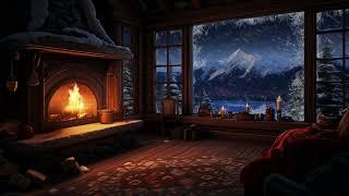 Winter Wonderland Dreams: Cozy Room, Fireplace, and Snowstorm for Restful Nights