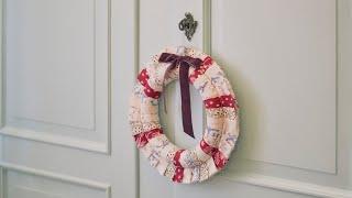 Wreath of patchwork fabric - DIY by Søstrene Grene