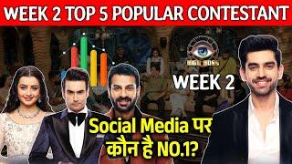 Bigg Boss 18 WEEK 2 | TOP 5 Social Media Popularity | Vivian, Chahat, Karanveer, Avinash, Kaun NO.1?