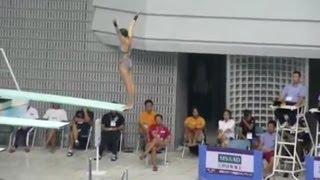 Swimming diving competition unexpected fall