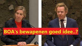 Michon-Derkzen van de VVD wil het bewapenen van BOA's makkelijker maken, vanwege zware criminaliteit