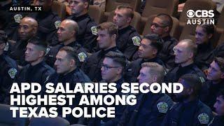 Where do Austin police salaries rank compared to police departments across Texas?