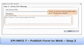 How to Create a Web Survey Using Epi Info 7