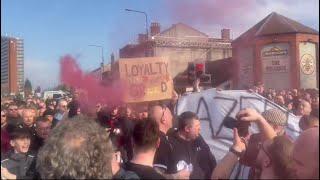 Manchester United fans protesting against the Glazers and Sir Jim Ratcliffe