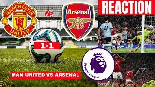 Manchester United vs Arsenal 1-1 Live Premier League Football EPL Match Score Highlights Gunners