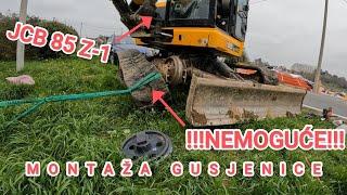 Nemoguća misija!!! Zamjena vodećeg kotaca i montaza gusjenice na JCB 85