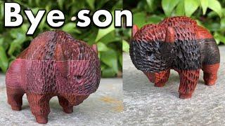 Carving a Wooden Bison with Just a Dremel