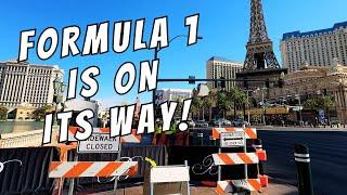 Formula 1 Bellagio Grandstand Construction Begins! Walking Las Vegas Early Monday Morning