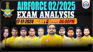 Airforce 2/2025 Exam Analysis | 17 Nov 2024 Shift 3rd | Airforce Paper Solution & Answer Key By RWA