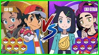 Pokémon Battle Pedia: Ash and Goh Vs Liko and Kieran