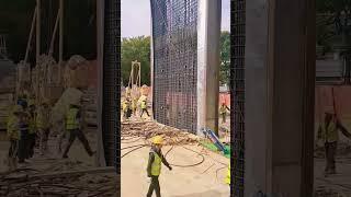 Installation process of underground reinforced concrete continuous wall