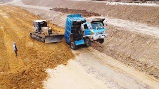 Unbelievable Dump Truck Recovery: Fly Back Unloading Stuck Deep