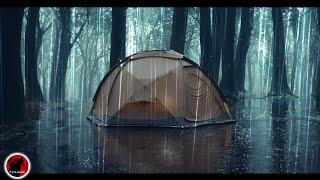 Gas Stove Hot Tent Camping in Heavy Rain With A Massive Dome Tent