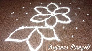 Simple Rangoli Design with 7*4 dots | small Muggulu | Easy Daily Anjanas | AnjanasRangoli