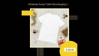 Christmas Funny T-Shirt Nice Naughty Innocent Till Proven Guilty Holiday Humor Tee Santa Hat Design