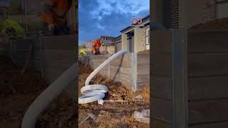 Retaining wall designated sleepers #RetainingWallProject #Concrete #Landscaping #HomeRenovation