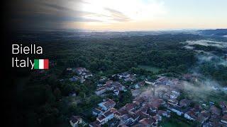 Experience the Sky at Dawn: Drone Journey Over Biella, Italy!