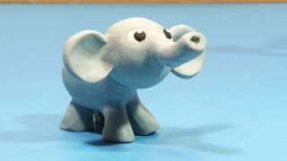 Babyclay Elephant creation stop motion clay cartoon for kids