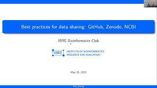 Bioinformatics Club | 25.05 - Best practices for data sharing