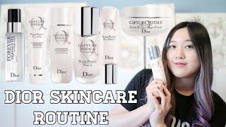 6 Step Skincare Routine Using Dior Capture Totale Products - Morning, Night, & Bath Skincare Routine