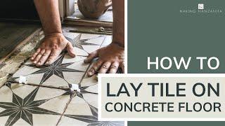 How To Lay Tile On Concrete Floor | Large Format Tile Installation in Entryway