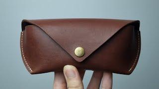 Making HANDMADE Leather Glasses Case | FREE PATTERN | Leather Craft | DIY