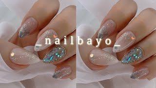 네일바요/nailbayo)네일바요 그레이글리터젤/겨울네일/눈꽃네일/화이트그라네일/픽시스톤네일/셀프네일