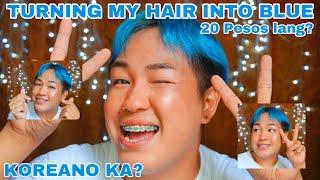 20 PESOS LANG?! | I COLORED MY HAIR INTO BLUE | HOW TO  COLOR YOUR OWN HAIR / BLUE HAIR COLOR